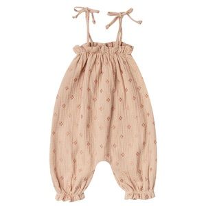 RYLEE & CRU CROSS EMBROIDERED BUBBLE JUMPSUIT